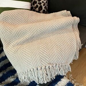 Target Cream Textured Fringe Throw Blanket